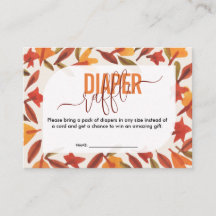 Aquarell Herbstblätter Baby Shower Windel-Raffle