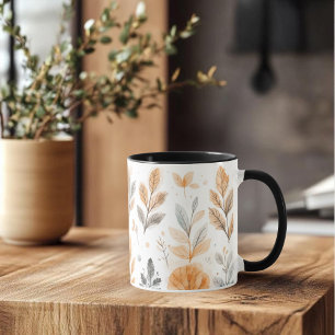 Aquarell Herbstblätter-Minimal Boho Botanische Kun Tasse