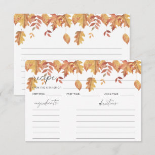 Aquarell Herbstblätter - Rezeptkarte