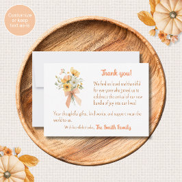 Aquarell Herbstblumen Baby Shower Dankeskarten Mitteilungskarte