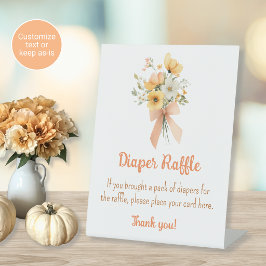 Aquarell Herbstblumen Windelraffel Schild für Baby