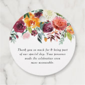 Aquarell Herbstblumenstrauß Danke Geschenkanhänger (Rückseite)