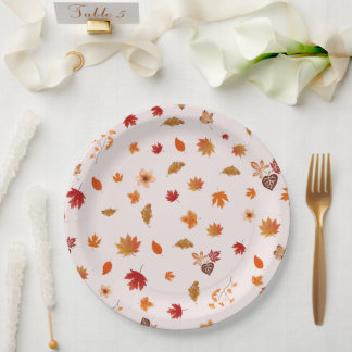 Aquarell Herbstblüten Herbst Botanisches Muster Pappteller