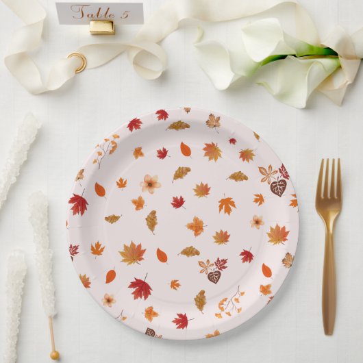 Aquarell Herbstblüten Herbst Botanisches Muster Pappteller (Hochzeit)