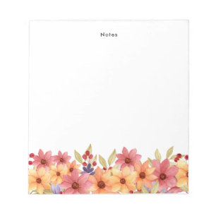 Aquarell Herbstblüten Herbst Notizblock