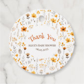 Aquarell Herbstgelbe Wildblumen Babyaufkleber Geschenkanhänger (Vorderseite)