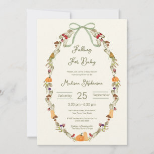 Aquarell Herbstkranz Falling for Baby Shower Einladung