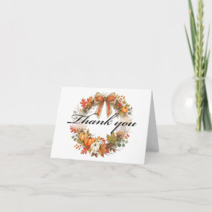 Aquarell Herbstkranz mit individuellem Text Dankeskarte