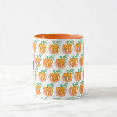 Aquarell Herbstkürbisse Orange Anfangsname Tasse (Zentrum)