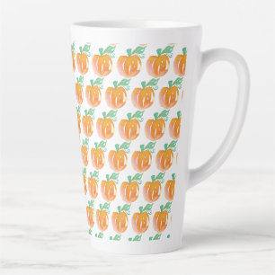 Aquarell Herbstkürbisse Orange Muster   Milchtasse