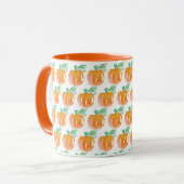 Aquarell Herbstkürbisse Orange Muster Tasse (Vorderseite Links)