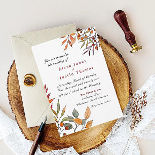 Aquarell-Herbstlaub-Hochzeitsankündigung Ankündigung