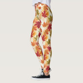 Aquarell-Herbstlaub-Muster Leggings (Links)