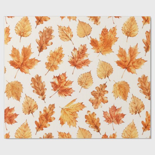 Aquarell-Herbstlaub-Verpackung Geschenkpapier (Flach)