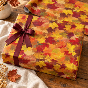 Aquarell Herbstlaub - Vintage Herbstmuster Geschenkpapier