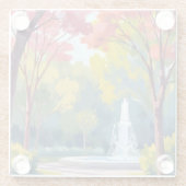 Aquarell Herbstpark mit Herbstlaub Glasuntersetzer (Rückseite)