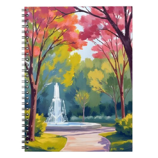 Aquarell Herbstpark mit Herbstlaub Notizblock (Vorderseite)