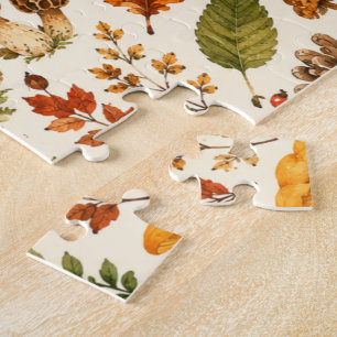 Aquarell-Herbstpilzmuster Puzzle