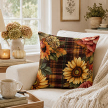 Aquarell Herbstsonnenblumen & Floral Karo