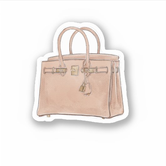 Aquarell Hermes Birkin-Tasche Aufkleber (Vorderseite)