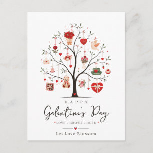 Aquarell-Herz-Baum-Galentine  Postkarte