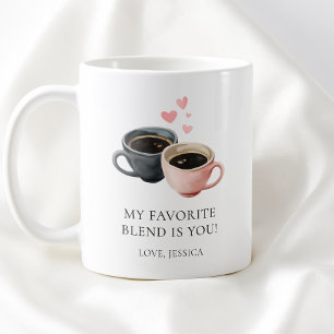 Aquarell-Herz Modernes Paar Valentinstag Kaffeetasse
