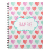 Aquarell-Herz-Notizbuch Notizblock (Vorderseite)