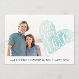 Aquarell-Herz Save-the-Date-Ankündigung Einladung