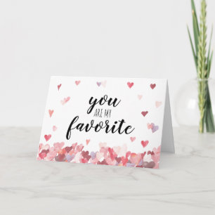 Aquarell-Herzen Du bist mein Lieblings-Valentinsta Karte