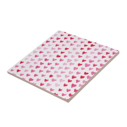 Aquarell-Herzen Fliese (Seite)