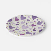 Aquarell-Herzen & Gold-Sprinkles Whimsy Pappteller (Schrägansicht)