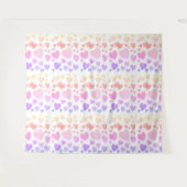 Aquarell-Herzen-Hintergrund schwebend Wandteppich (Vorderseite (Horizontal))