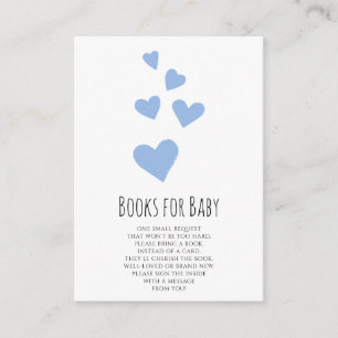 Aquarell-Herzen Jungen Bücher für Baby-Karte Begleitkarte