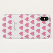 Aquarell-Herzen mit Namensfall Case-Mate iPhone Hülle (Rückseite (Horizontal))