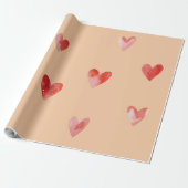 Aquarell-Herzen Nahtloses Muster Geschenkpapier (Ungerollt)