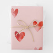 Aquarell-Herzen Nahtloses Muster Geschenkpapier Set (Beispiel)