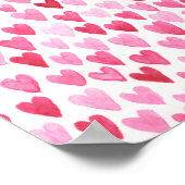 Aquarell-Herzen - Rosa Poster (Ecke)