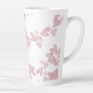 Aquarell-Herzen Schwimmende Stempel Rosa  Milchtasse
