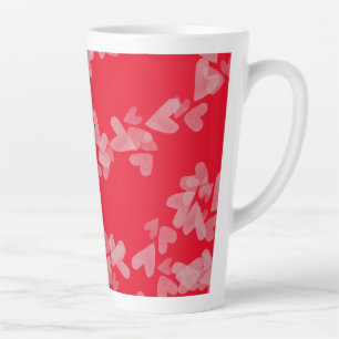 Aquarell-Herzen Schwimmende Stempel Rosa Rot Milchtasse
