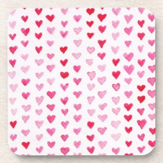 Aquarell-Herzen Untersetzer (Vorderseite)