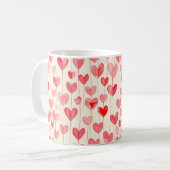 Aquarell-Herzmuster Kaffeetasse (Vorderseite Links)