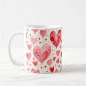 Aquarell-Herzmuster Kaffeetasse (Links)