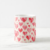 Aquarell-Herzmuster-Kollektion Kaffeetasse (Mittel)