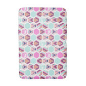 Aquarell-Hexagon-Muster Badematte (Vorderseite Vertikal)