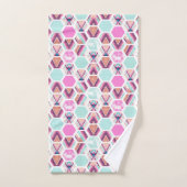 Aquarell-Hexagon-Muster Badhandtuch Set (Handtuch)