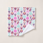 Aquarell-Hexagon-Muster Badhandtuch Set (Waschlappen)
