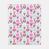 Aquarell-Hexagon-Muster Fleecedecke (Vorderseite)