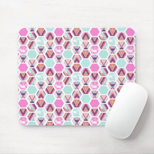 Aquarell-Hexagon-Muster Mousepad (Mit Mouse)