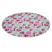 Aquarell-Hexagon-Muster Schneidebrett (Ecke)