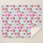 Aquarell-Hexagon-Muster Sherpadecke (Vorderseite (Horizontal))